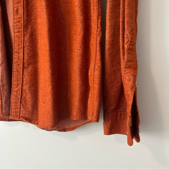 Zara Man Brushed Cotton Oxford Shirt Size L Orange - Picture 4 of 4